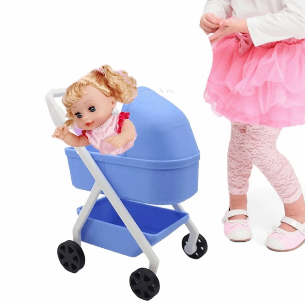 1:12 Baby Stroller Miniature Simulation Baby Bassinet Cart Micro Models DIY Scene Model Dollhouse Decor Doll House Accessories