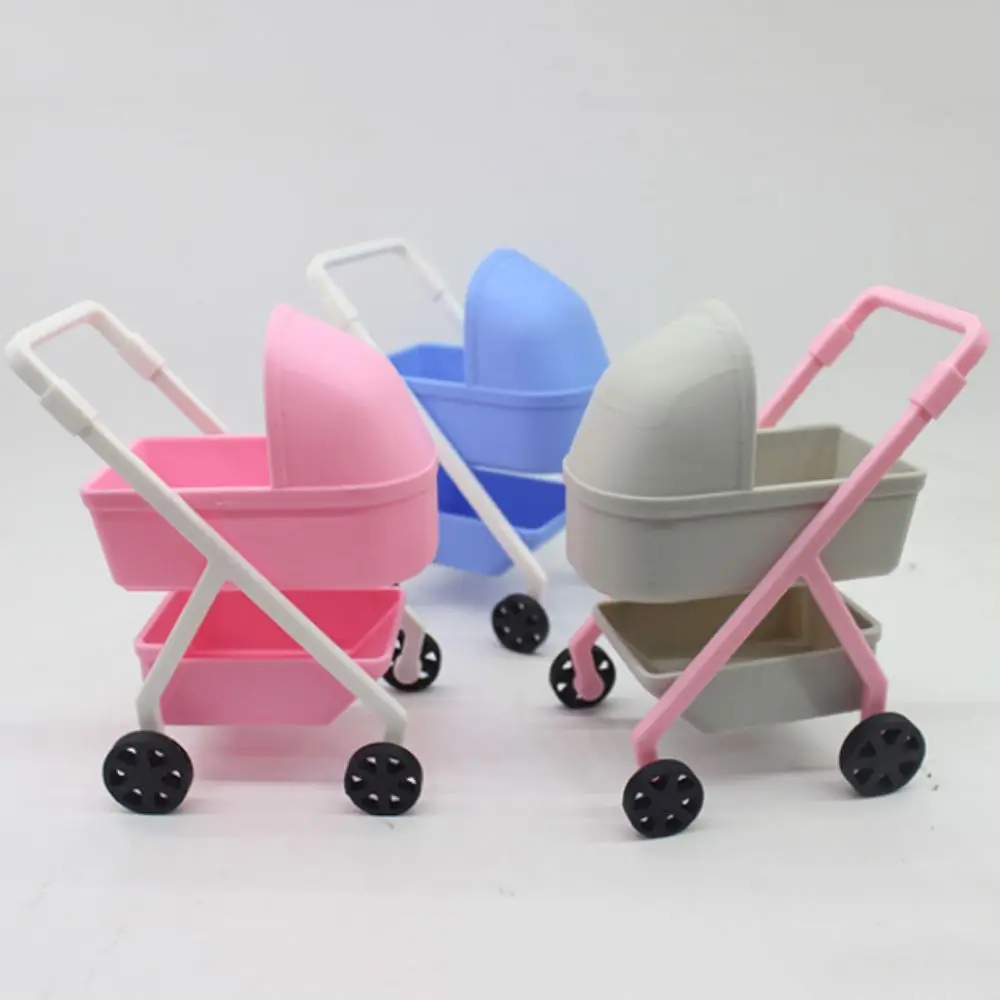 1:12 Baby Stroller Miniature Simulation Baby Bassinet Cart Micro Models DIY Scene Model Dollhouse Decor Doll House Accessories