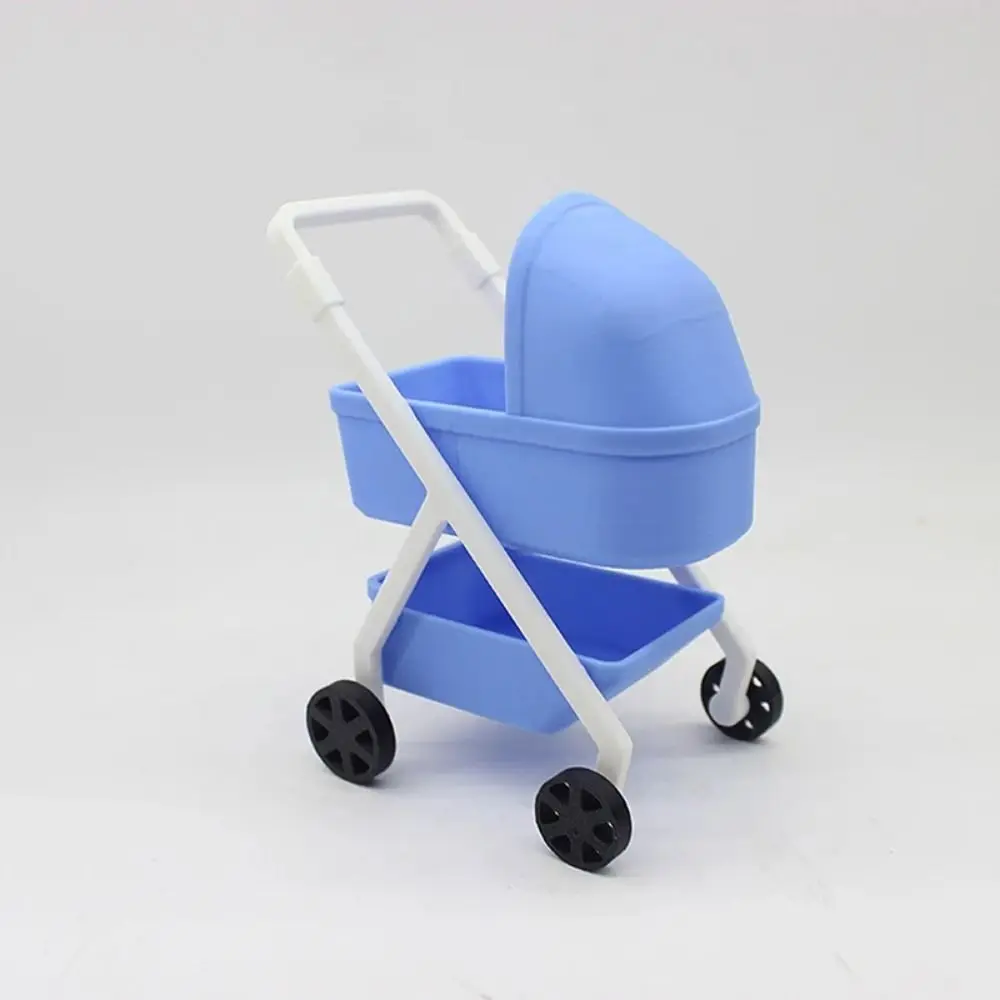 1:12 Baby Stroller Miniature Simulation Baby Bassinet Cart Micro Models DIY Scene Model Dollhouse Decor Doll House Accessories