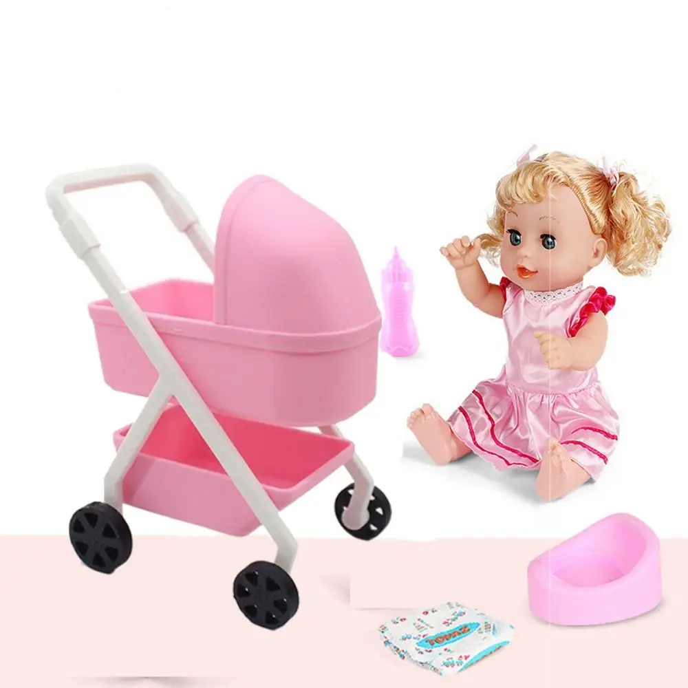 1:12 Baby Stroller Miniature Simulation Baby Bassinet Cart Micro Models DIY Scene Model Dollhouse Decor Doll House Accessories