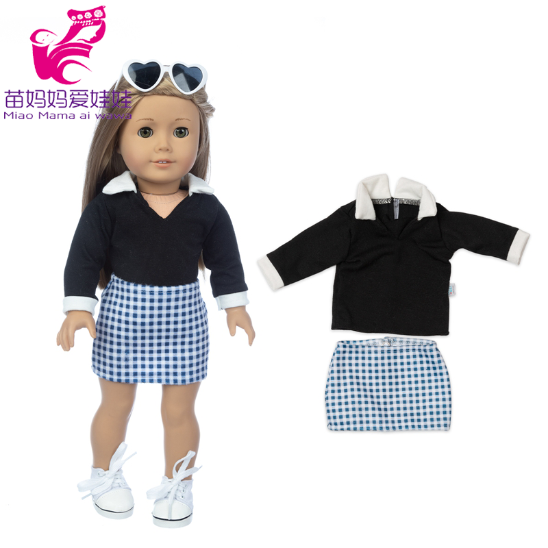 43cm Baby New Born Doll Asymmetrical Dress 18 Inch American Generation Girl Doll Clothes