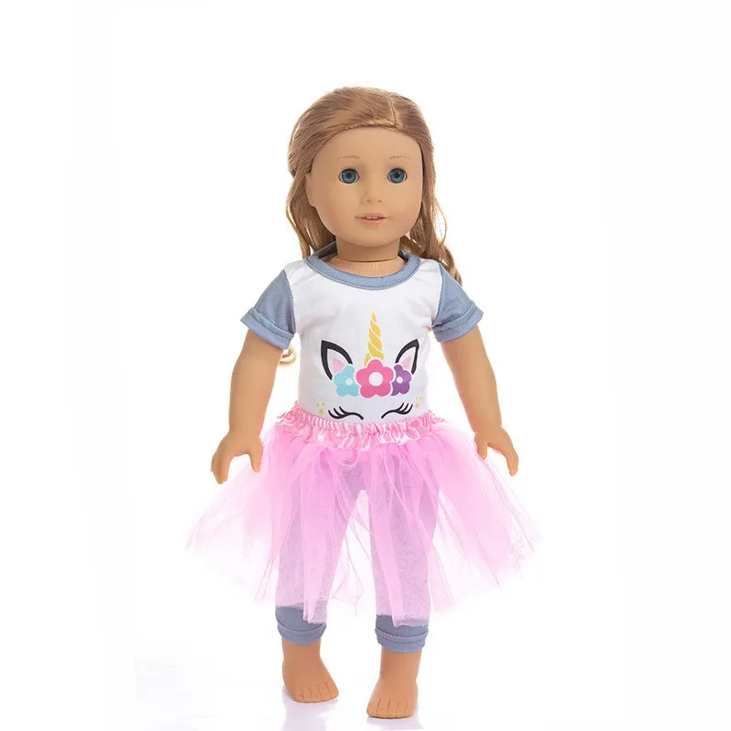 43cm Baby New Born Doll Asymmetrical Dress 18 Inch American Generation Girl Doll Clothes