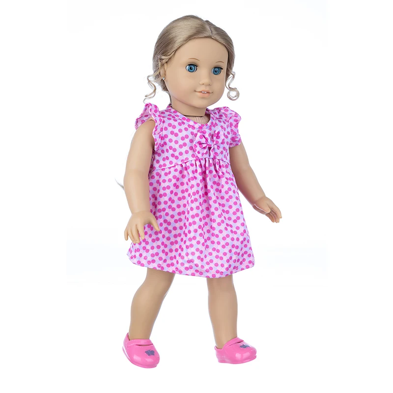 43cm Baby New Born Doll Asymmetrical Dress 18 Inch American Generation Girl Doll Clothes