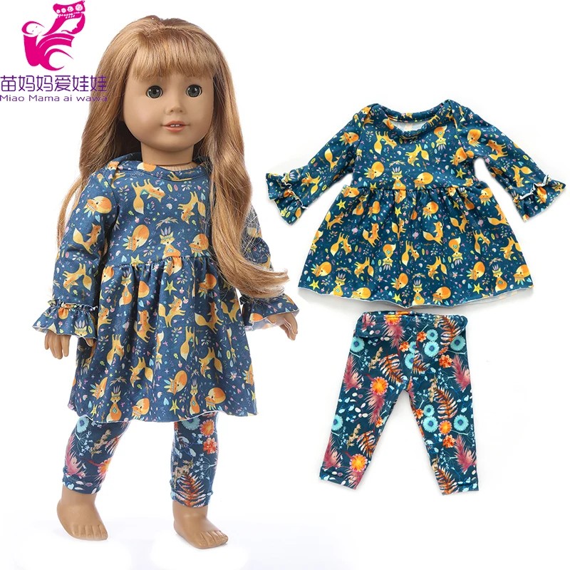 43cm Baby New Born Doll Asymmetrical Dress 18 Inch American Generation Girl Doll Clothes