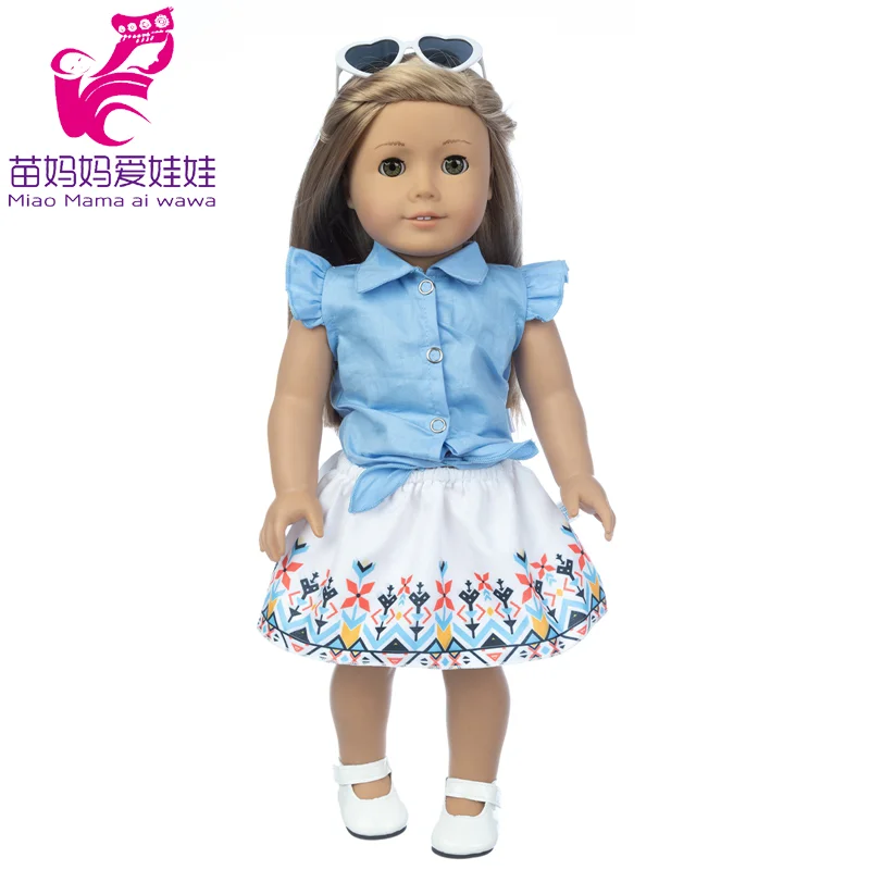 43cm Baby New Born Doll Asymmetrical Dress 18 Inch American Generation Girl Doll Clothes