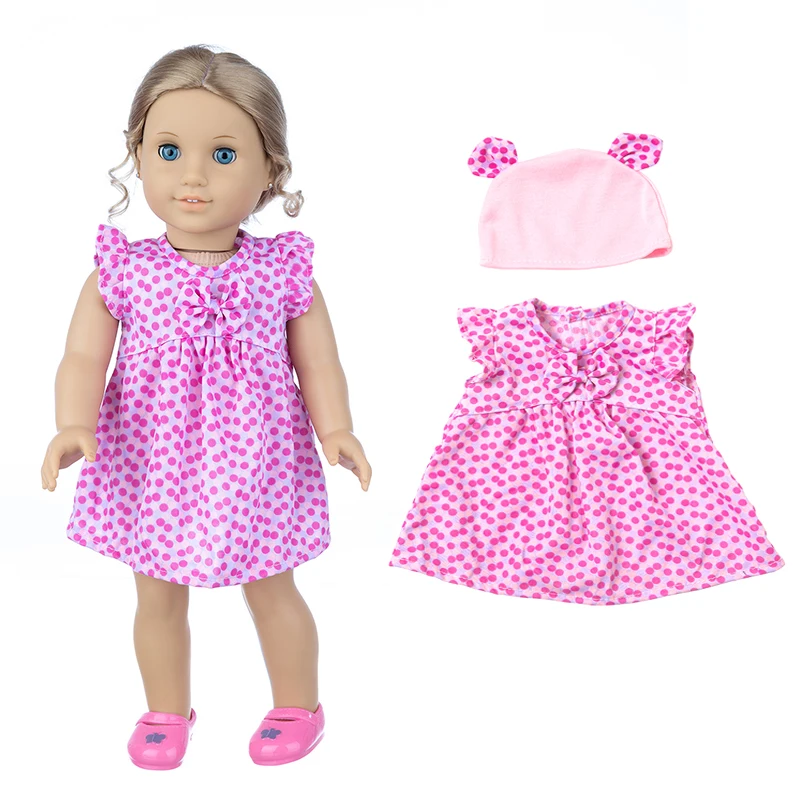 43cm Baby New Born Doll Asymmetrical Dress 18 Inch American Generation Girl Doll Clothes