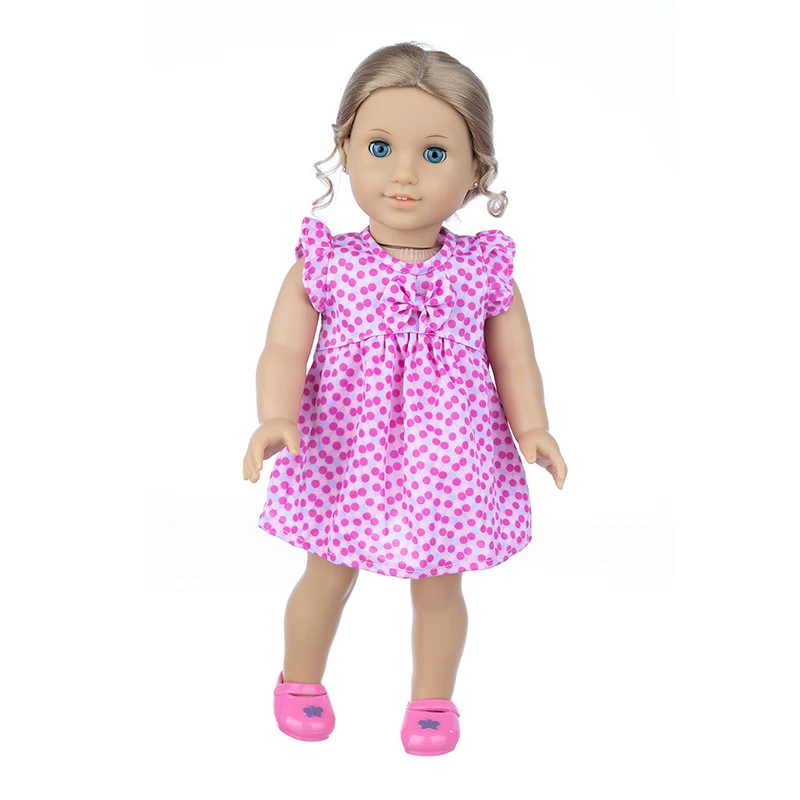 43cm Baby New Born Doll Asymmetrical Dress 18 Inch American Generation Girl Doll Clothes