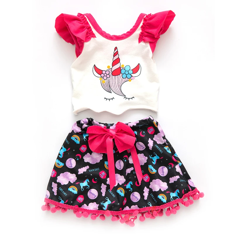 43cm Baby New Born Doll Asymmetrical Dress 18 Inch American Generation Girl Doll Clothes
