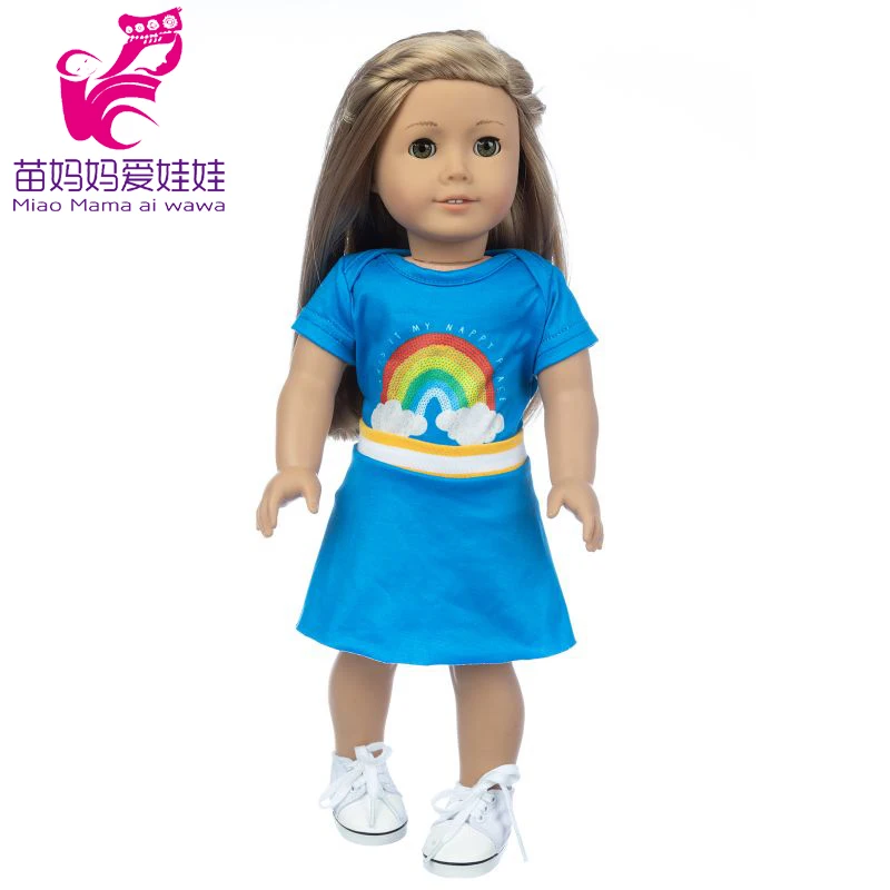 43cm Baby New Born Doll Asymmetrical Dress 18 Inch American Generation Girl Doll Clothes