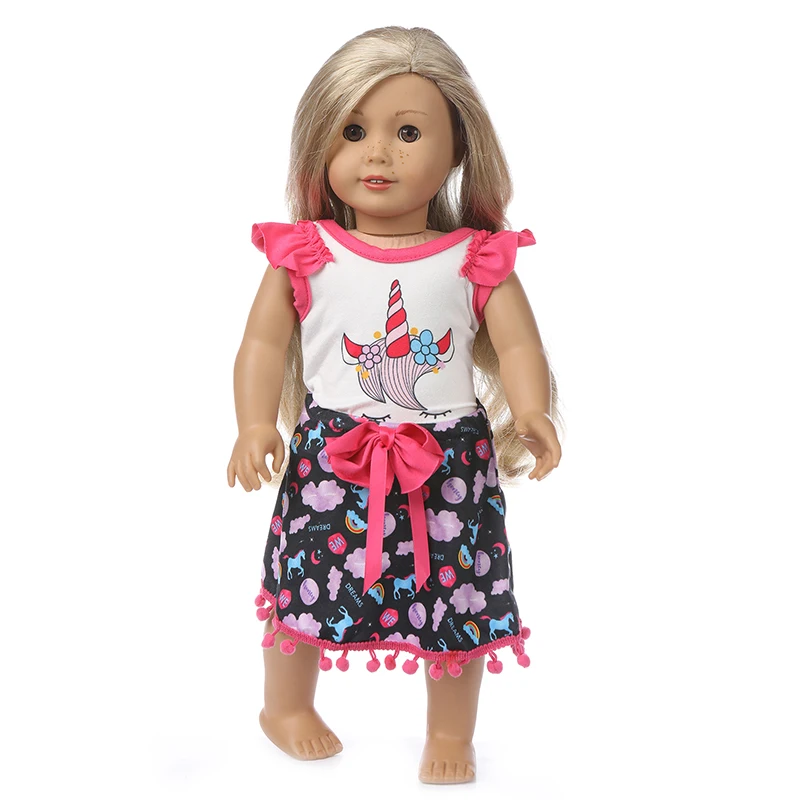 43cm Baby New Born Doll Asymmetrical Dress 18 Inch American Generation Girl Doll Clothes