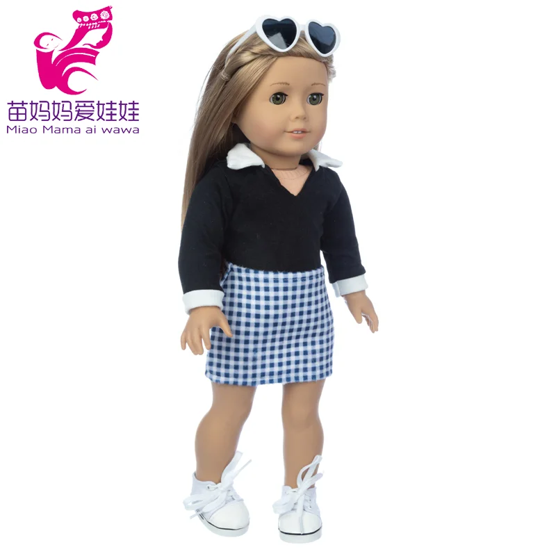 43cm Baby New Born Doll Asymmetrical Dress 18 Inch American Generation Girl Doll Clothes