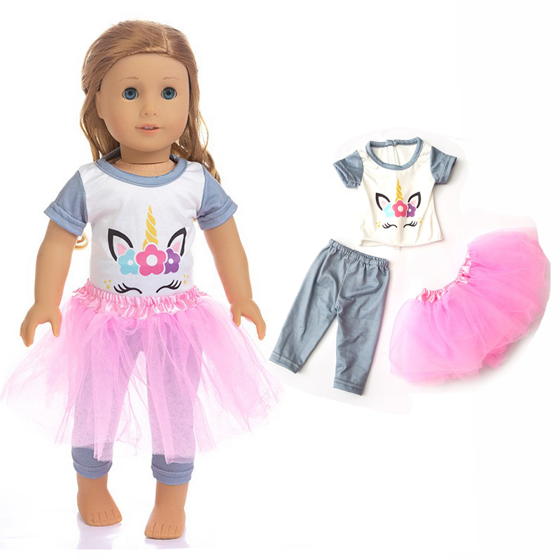 43cm Baby New Born Doll Asymmetrical Dress 18 Inch American Generation Girl Doll Clothes