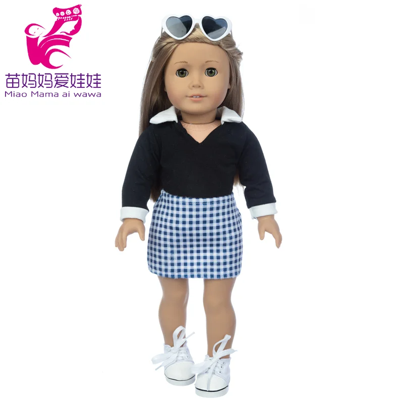 43cm Baby New Born Doll Asymmetrical Dress 18 Inch American Generation Girl Doll Clothes