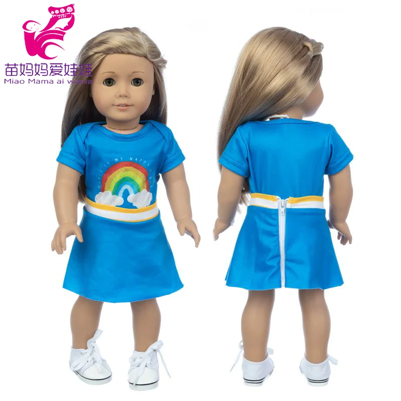 43cm Baby New Born Doll Asymmetrical Dress 18 Inch American Generation Girl Doll Clothes