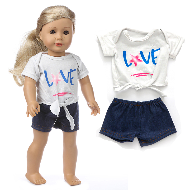 43cm Baby New Born Doll Asymmetrical Dress 18 Inch American Generation Girl Doll Clothes