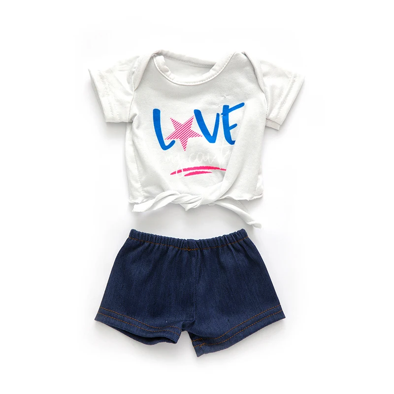 43cm Baby New Born Doll Asymmetrical Dress 18 Inch American Generation Girl Doll Clothes