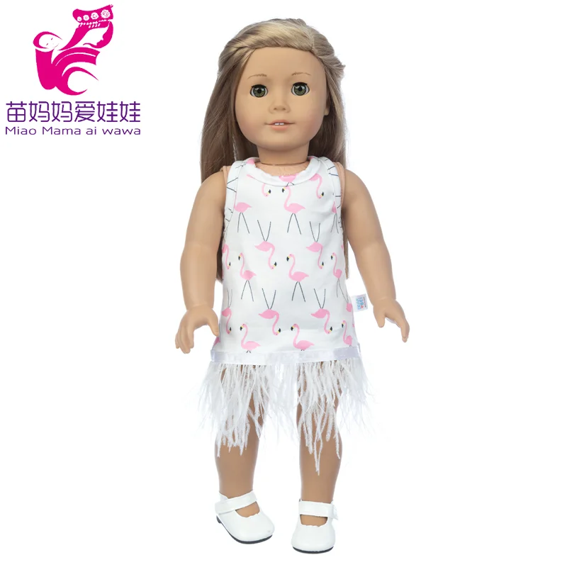 43cm Baby New Born Doll Asymmetrical Dress 18 Inch American Generation Girl Doll Clothes