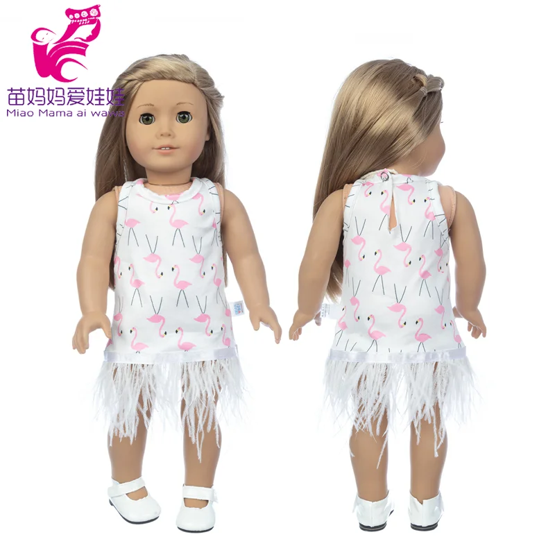 43cm Baby New Born Doll Asymmetrical Dress 18 Inch American Generation Girl Doll Clothes