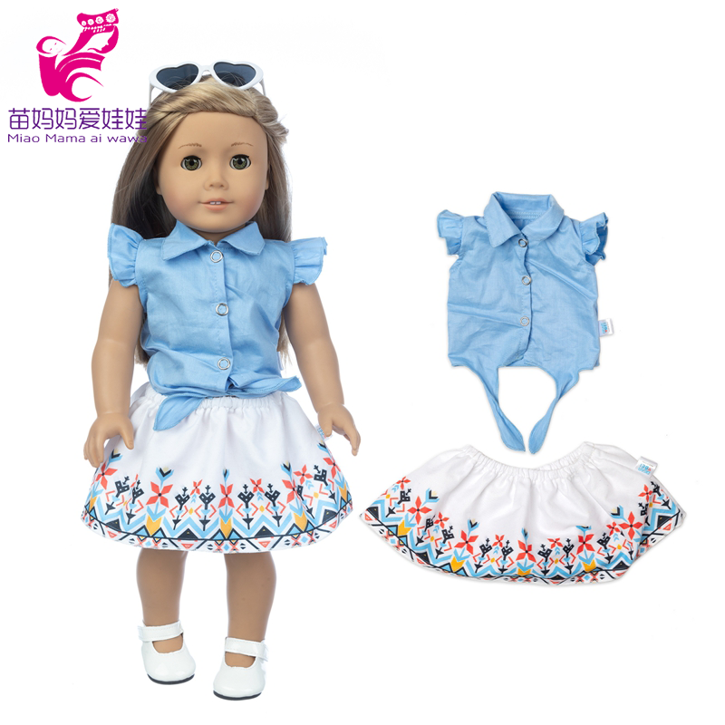 43cm Baby New Born Doll Asymmetrical Dress 18 Inch American Generation Girl Doll Clothes