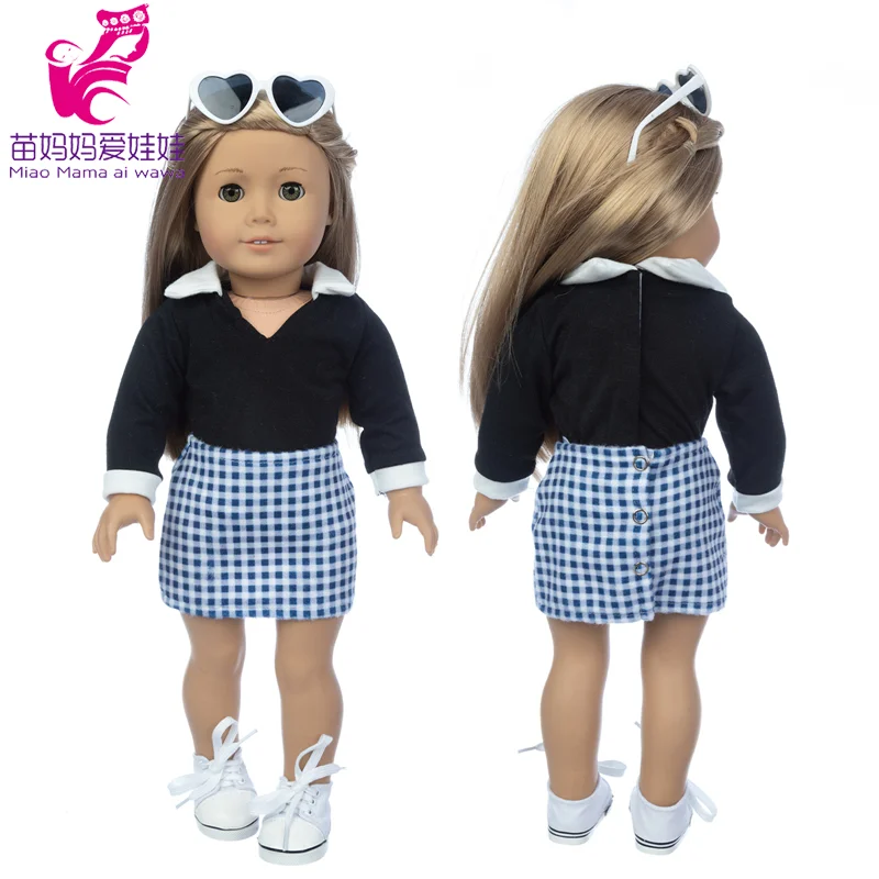 43cm Baby New Born Doll Asymmetrical Dress 18 Inch American Generation Girl Doll Clothes