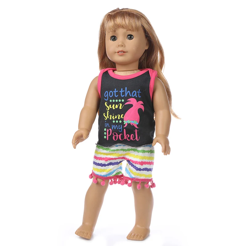 43cm Baby New Born Doll Asymmetrical Dress 18 Inch American Generation Girl Doll Clothes