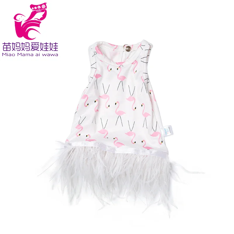 43cm Baby New Born Doll Asymmetrical Dress 18 Inch American Generation Girl Doll Clothes