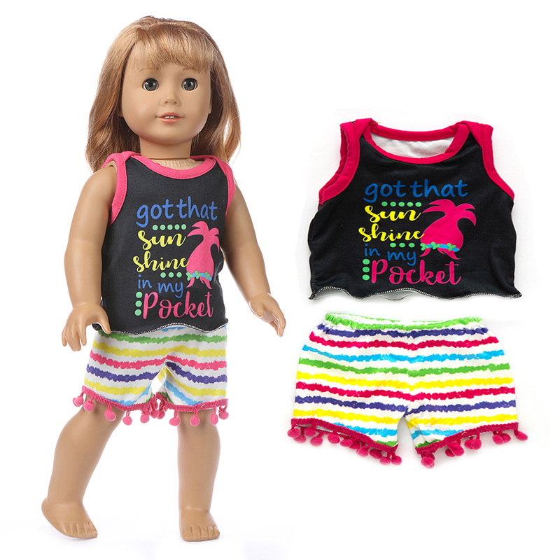 43cm Baby New Born Doll Asymmetrical Dress 18 Inch American Generation Girl Doll Clothes
