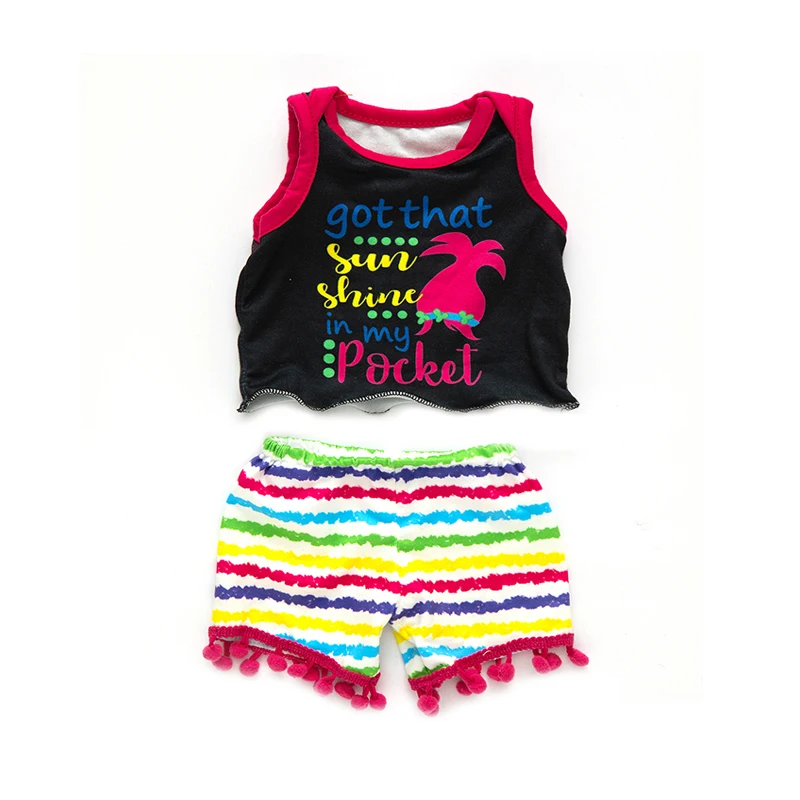 43cm Baby New Born Doll Asymmetrical Dress 18 Inch American Generation Girl Doll Clothes