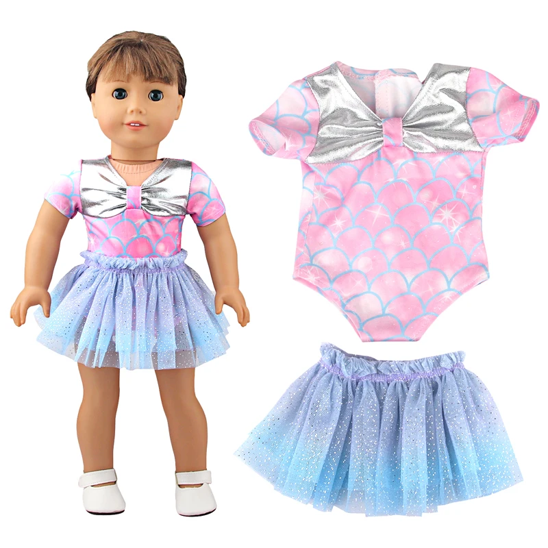 43cm Baby New Born Doll Asymmetrical Dress 18 Inch American Generation Girl Doll Clothes