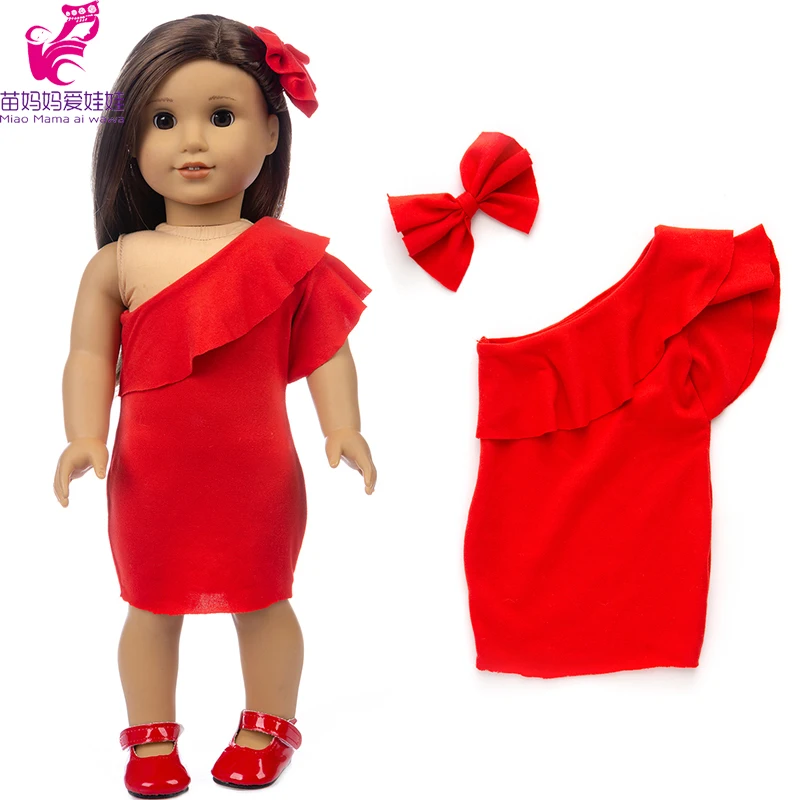 43cm Baby New Born Doll Asymmetrical Dress 18 Inch American Generation Girl Doll Clothes