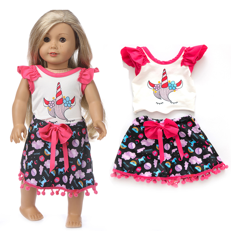 43cm Baby New Born Doll Asymmetrical Dress 18 Inch American Generation Girl Doll Clothes