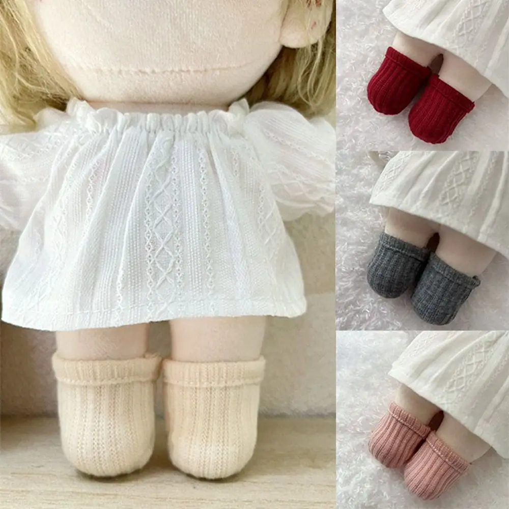 1pair Lovely Princess Plush Doll Casual Socks 15/20cm Cotton Doll Clothes Fashion Doll Cotton Ribbed Socks Clothes