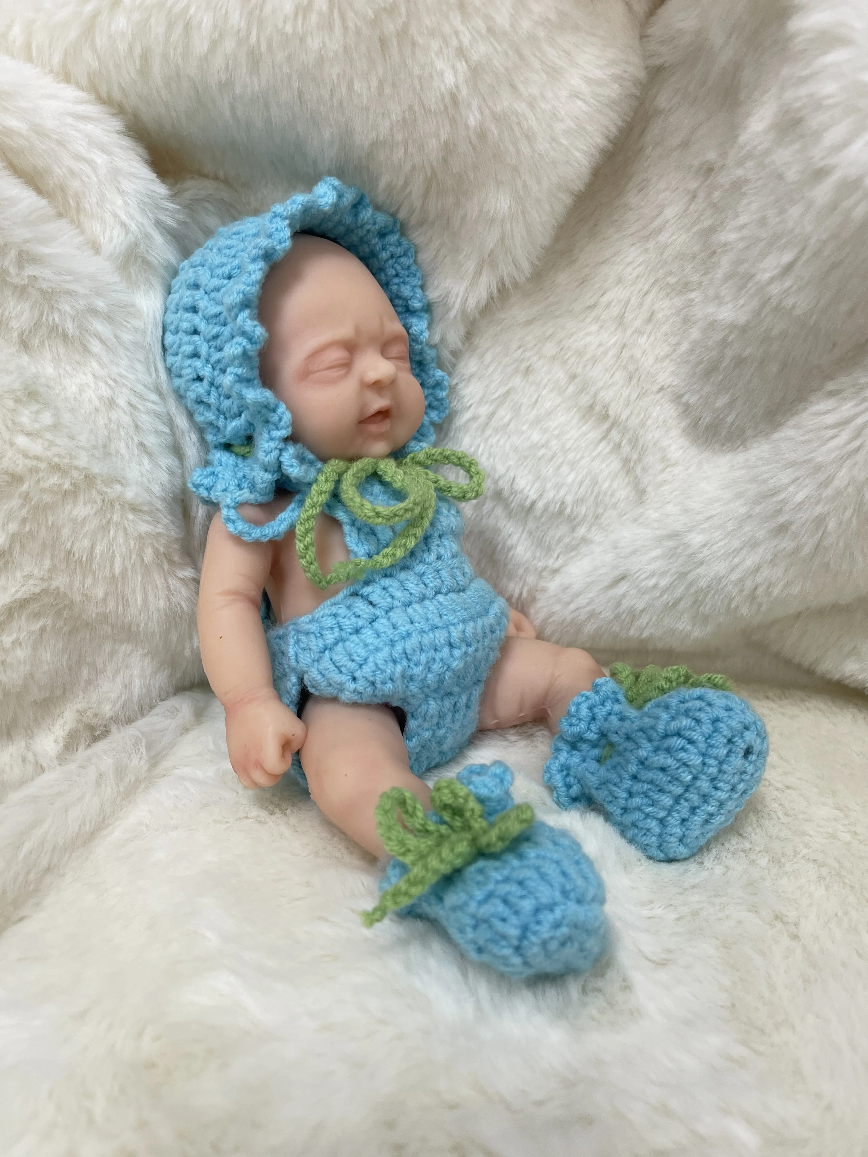 Mini Reborn Doll Clothes Set for 7\" Joseph Micro Preemie Full Body Silicone Doll Accessories - Dolls Not Included