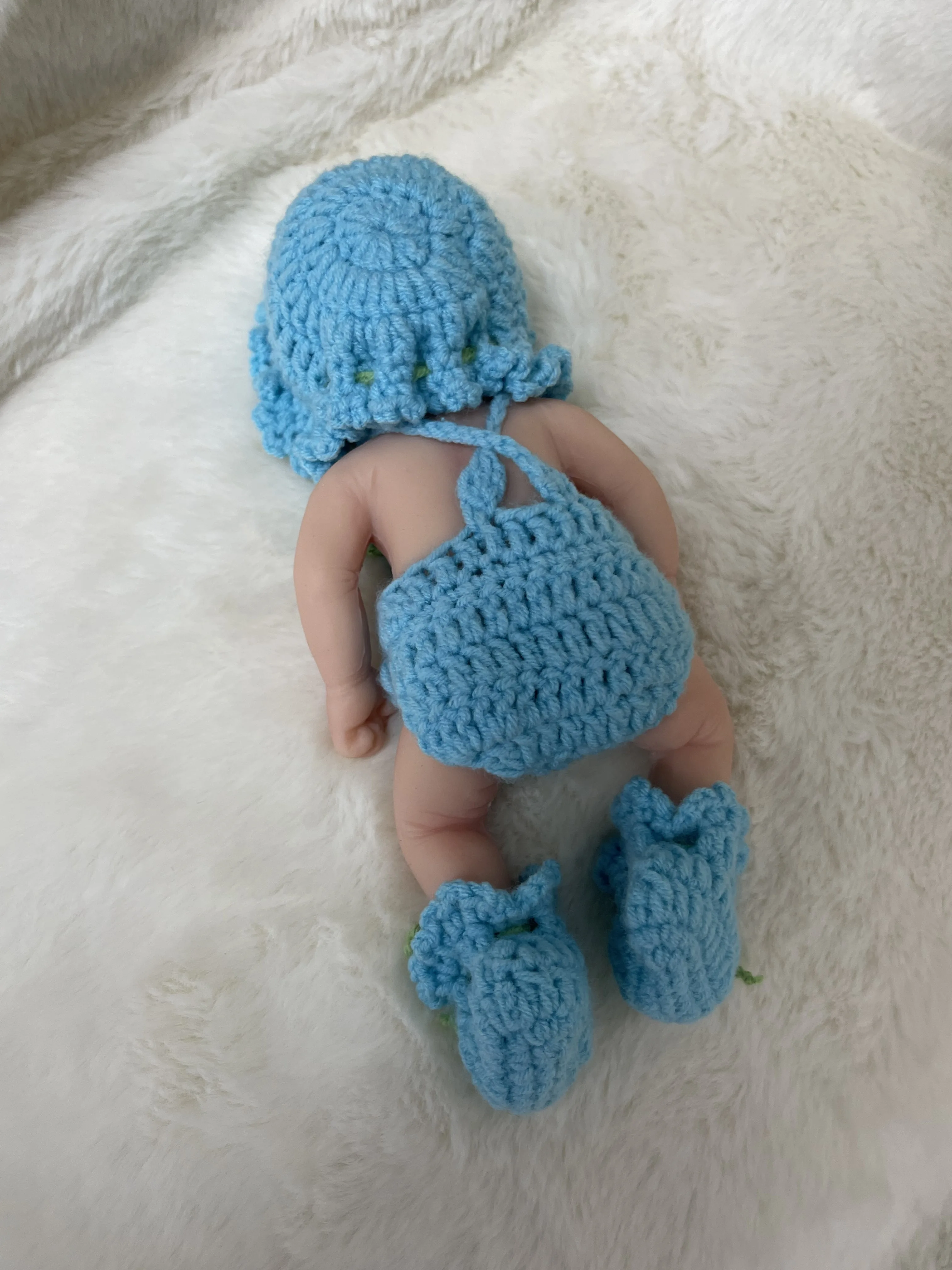 Mini Reborn Doll Clothes Set for 7\" Joseph Micro Preemie Full Body Silicone Doll Accessories - Dolls Not Included