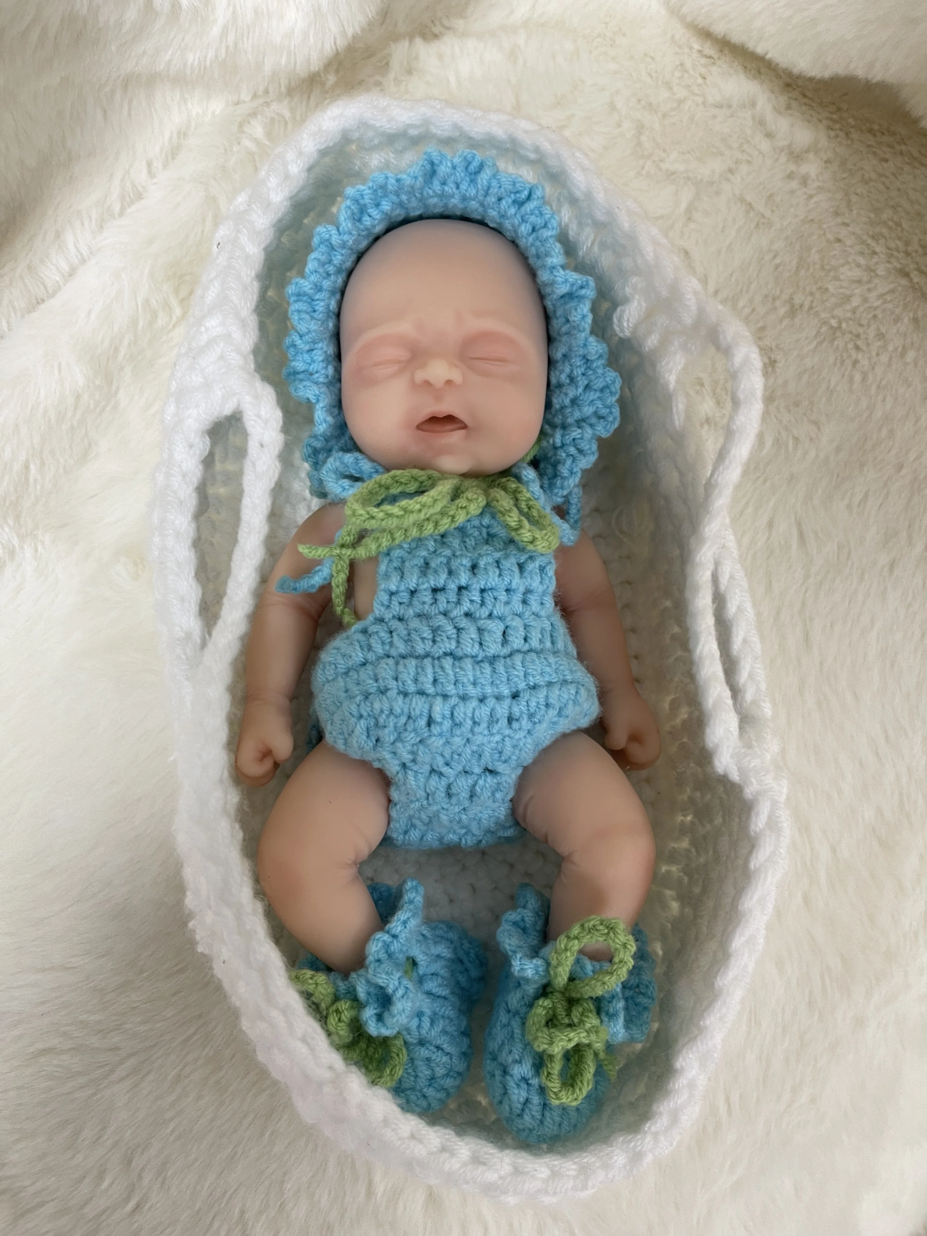 Mini Reborn Doll Clothes Set for 7\" Joseph Micro Preemie Full Body Silicone Doll Accessories - Dolls Not Included