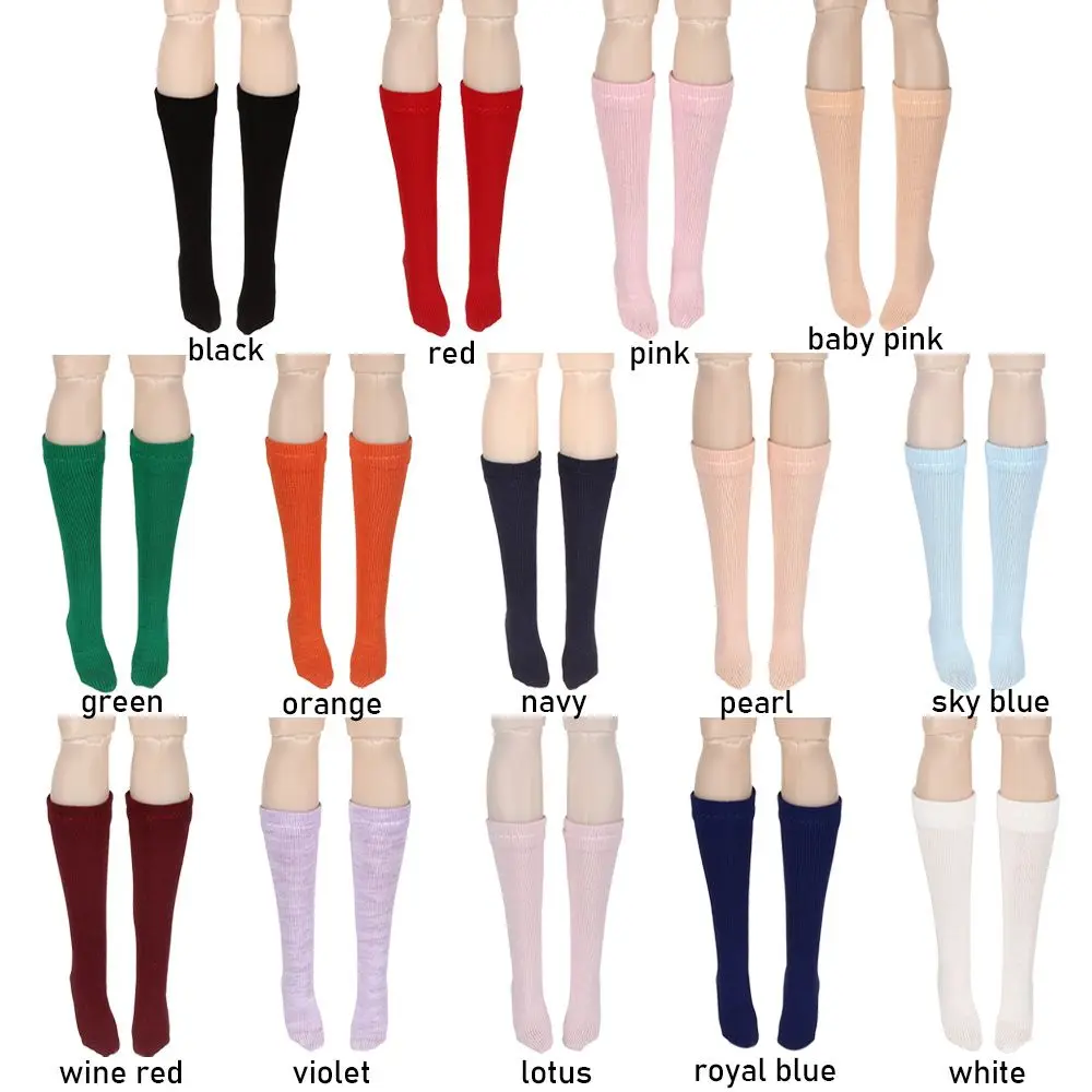 Fashion Doll Socks 1/6 Doll Stockings Clothes Accessories Candy Color Middle Tube Socks For 30CM BJD Dolls Accessories Kids Toys