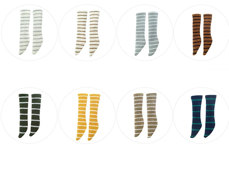 New Blyth Doll Fashion Striped Socks Multiple Colors for Ymy Licca Azones Ob24 22 Fr 19 Joint Body Doll Accessories