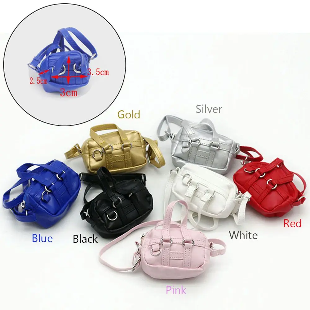 1PC Handmade Doll Crossbody Bag For 1/6 1/8 BJD Pure Color Shoulder Bags Mini Handbag Kid Toy 15cm/20cm Cotton Doll Accessories