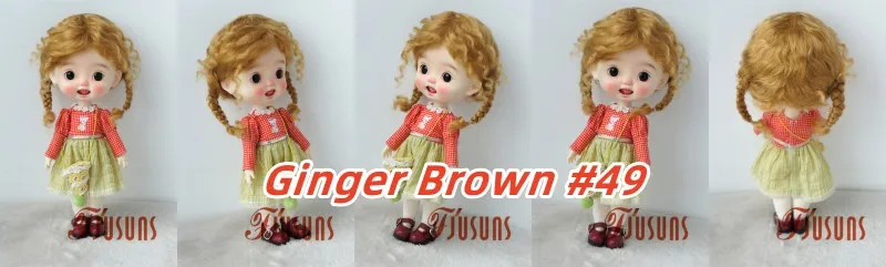 JD644L 9-10inch 10-11inch Messy Baby Curly Braide Twintail Mohair BJD Wigs Blythes Combed Mohair Hair 18" OG Doll Accessories