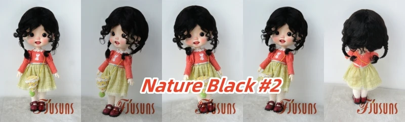 JD644L 9-10inch 10-11inch Messy Baby Curly Braide Twintail Mohair BJD Wigs Blythes Combed Mohair Hair 18" OG Doll Accessories