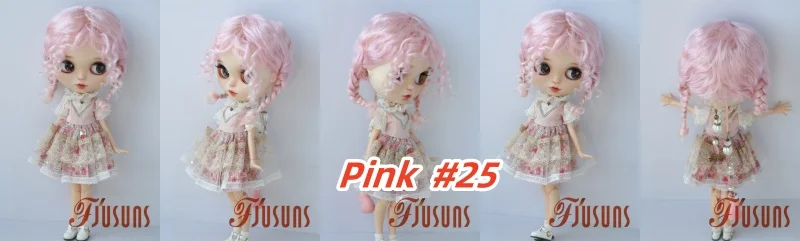 JD644L 9-10inch 10-11inch Messy Baby Curly Braide Twintail Mohair BJD Wigs Blythes Combed Mohair Hair 18" OG Doll Accessories