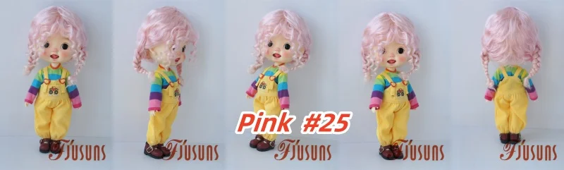 JD644L 9-10inch 10-11inch Messy Baby Curly Braide Twintail Mohair BJD Wigs Blythes Combed Mohair Hair 18" OG Doll Accessories