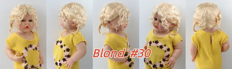 JD644L 9-10inch 10-11inch Messy Baby Curly Braide Twintail Mohair BJD Wigs Blythes Combed Mohair Hair 18" OG Doll Accessories