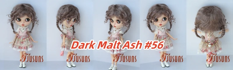 JD644L 9-10inch 10-11inch Messy Baby Curly Braide Twintail Mohair BJD Wigs Blythes Combed Mohair Hair 18" OG Doll Accessories
