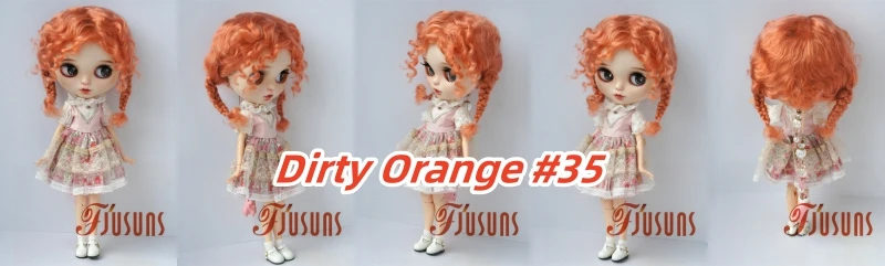 JD644L 9-10inch 10-11inch Messy Baby Curly Braide Twintail Mohair BJD Wigs Blythes Combed Mohair Hair 18" OG Doll Accessories