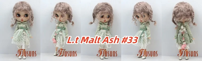 JD644L 9-10inch 10-11inch Messy Baby Curly Braide Twintail Mohair BJD Wigs Blythes Combed Mohair Hair 18" OG Doll Accessories