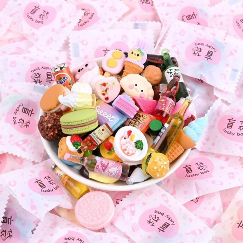 10Pcs 1:12 Dollhouse Miniature Food Drinkds Wine Bottles Toys Non-repetitive Lucky Blind Bags Dollhouse Model Toys Gift