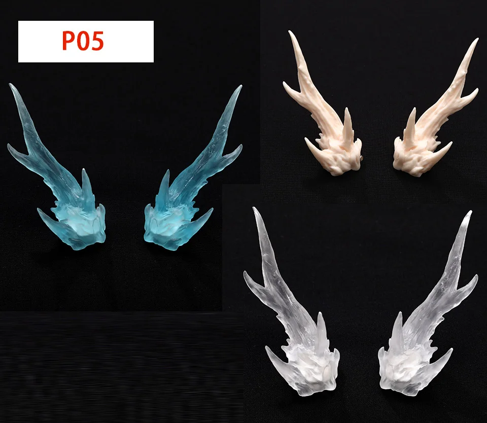 BJD Accessories Horns Wings Resin Fantasy BJD Custom Transparent Tan Skin Option Elf Ears Blue Red Pink Gift
