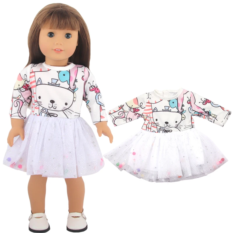 5 Sets American 18 Inch Girl Doll Clothes Animal Tree Mickey Clothes Dress Set For 43cm New Born Baby&OG,Doll Accessories Gift