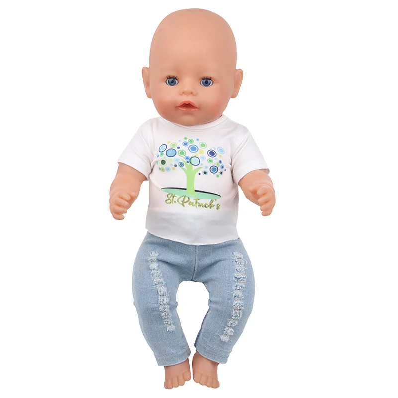 5 Sets American 18 Inch Girl Doll Clothes Animal Tree Mickey Clothes Dress Set For 43cm New Born Baby&OG,Doll Accessories Gift